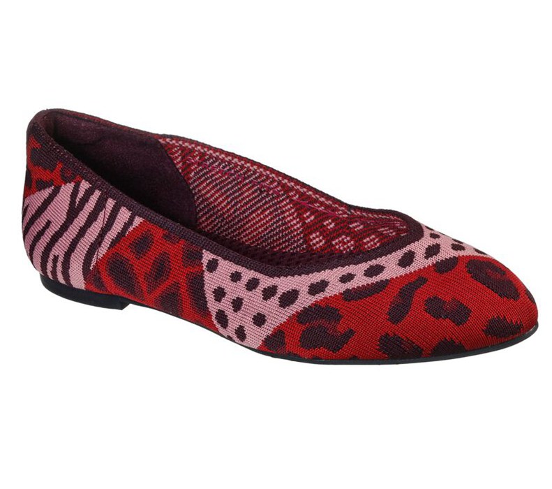 Skechers Cleo - Party Animal - Womens Flats Shoes Red/Pink [AU-HT4429]